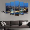 Ight View Of Bosphorus Bridge - Nature 5 Panel Canvas Art Wall Decor