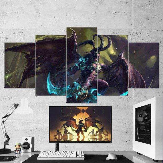 Illidan Stormrage - Movie 5 Panel Canvas Art Wall Decor Illidan Stormrage - Movie 5 Panel Canvas Art Wall Decor