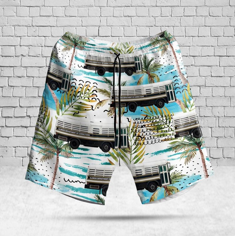 Illinois Department Of Corrections Prison Bus Hawaiian Shirt Illinois Department Of Corrections Prison Bus Hawaiian Shirt
