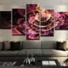 Illuminating Flower - Abstract 5 Panel Canvas Art Wall Decor