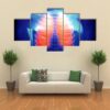 Illustration Of Human Body And Lungs - Abstract 5 Panel Canvas Art Wall Decor
