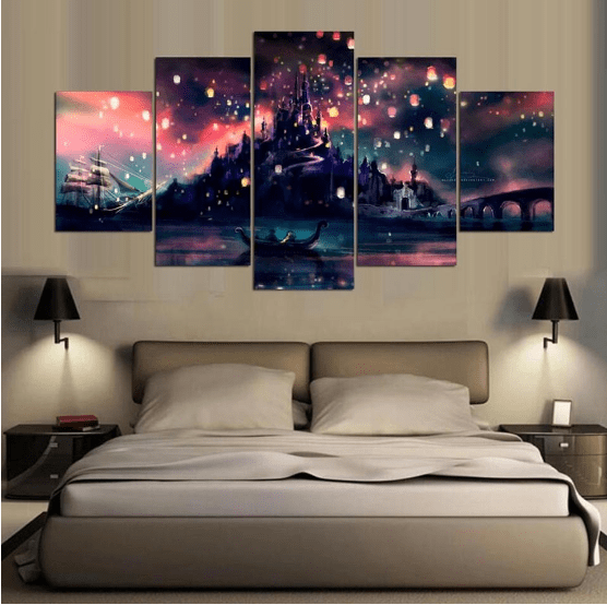 Illustrative Tangled Cartoon - 5 Panel Canvas Art Wall Decor Illustrative Tangled Cartoon - 5 Panel Canvas Art Wall Decor