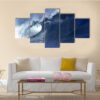 Image Of Wave In Ocean - Nature 5 Panel Canvas Art Wall Decor