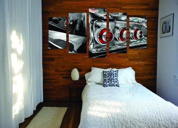 Impala Tail Lights - Automative 5 Panel Canvas Art Wall Decor Impala Tail Lights - Automative 5 Panel Canvas Art Wall Decor