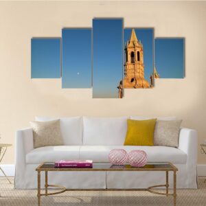 Impressive Bell Tower Of Basilica Cathedral - Nature 5 Panel Canvas Art Wall Decor