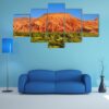 Impressive Red Hill Over An Oasis In Dades Valley 1 - Nature 5 Panel Canvas Art Wall Decor