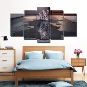 In me the tiger - Animal 5 Panel Canvas Art Wall Decor