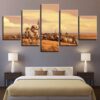 India 22 - Abstract 5 Panel Canvas Art Wall Dï¿½cor
