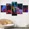 India Elephant 1 - Abstract 5 Panel Canvas Art Wall Decor