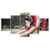 India Girl 01 - Abstract 5 Panel Canvas Art Wall Decor