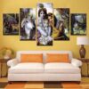 India Myth Krishna Vishnu Animal 1 - Religion 5 Panel Canvas Art Wall Decor