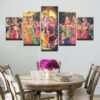 India Myth Lord Krishna - Religion 5 Panel Canvas Art Wall Decor