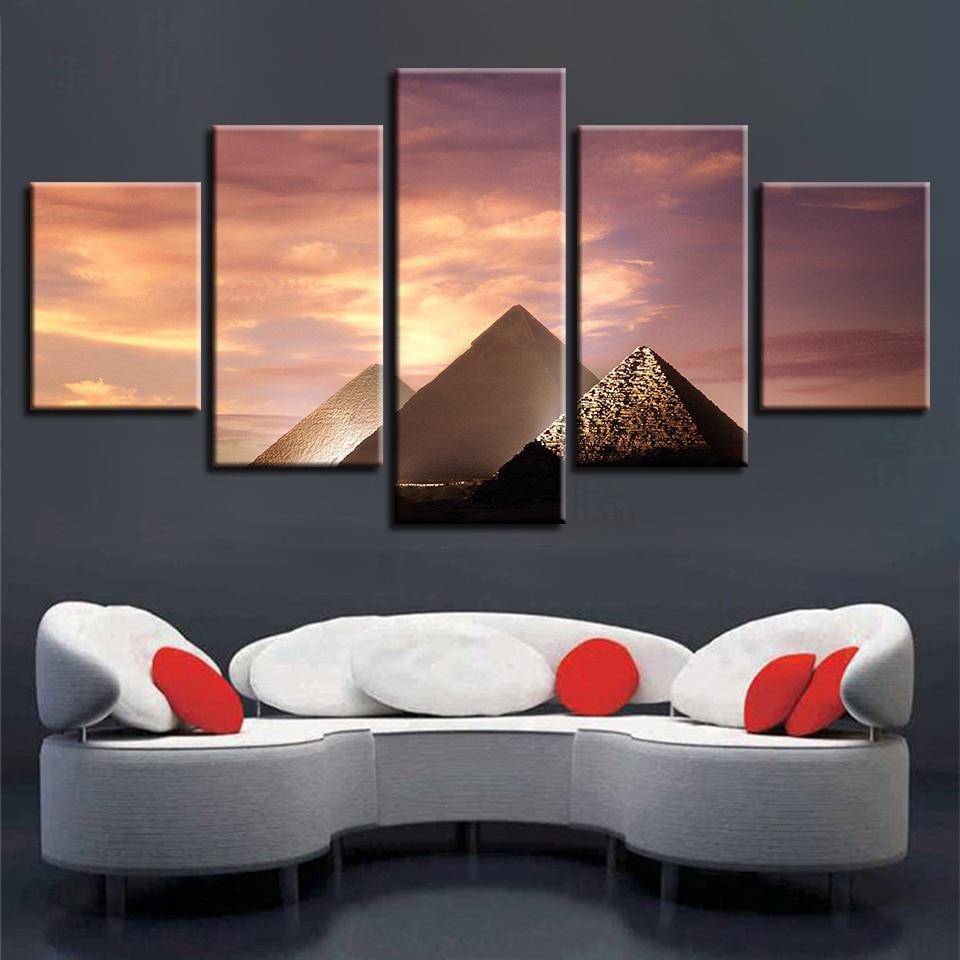 India Pyramid - Nature 5 Panel Canvas Art Wall Decor India Pyramid - Nature 5 Panel Canvas Art Wall Decor