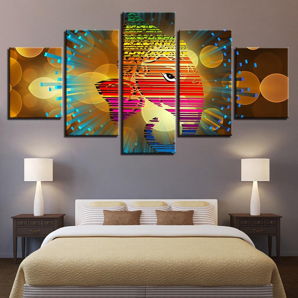 India Religion Elephant God Ganesha - Religion 5 Panel Canvas Art Wall Decor India Religion Elephant God Ganesha - Religion 5 Panel Canvas Art Wall Decor