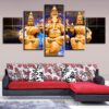 India Tibetan Buddhism Ganesha 1 - Religion 5 Panel Canvas Art Wall Decor