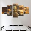 India Tibetan Buddhism Ganesha 99 - Religion 5 Panel Canvas Art Wall Decor