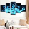 India Tibetan God Shiva Mahesvara - Abstract Religion 5 Panel Canvas Art Wall Decor