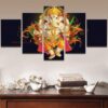India Tibetan Lord Ganesha God Hindu - Religion 5 Panel Canvas Art Wall Decor