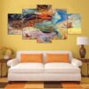 Indian Girl 01 - Abstract 5 Panel Canvas Art Wall Decor