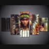 Indian Girl - Abstract 5 Panel Canvas Art Wall Decor