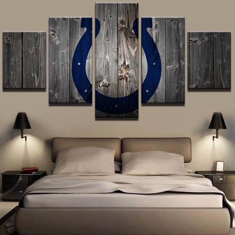 Indianapolis Colts Football - Sport 5 Panel Canvas Art Wall Decor Indianapolis Colts Football - Sport 5 Panel Canvas Art Wall Decor