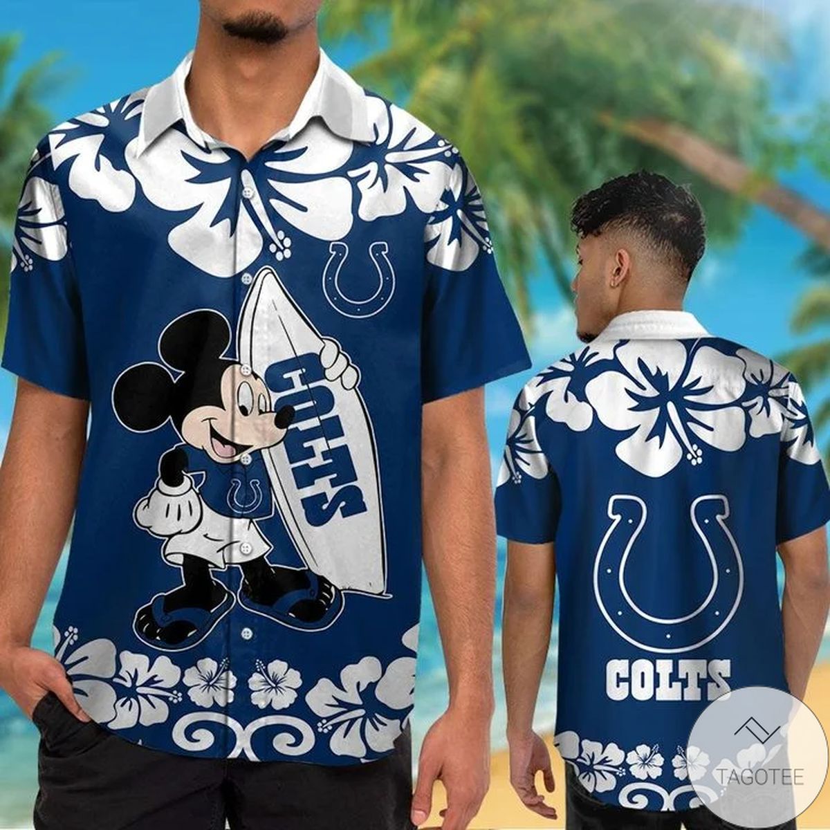 Indianapolis Colts & Mickey Mouse Hawaiian Shirt Indianapolis Colts & Mickey Mouse Hawaiian Shirt