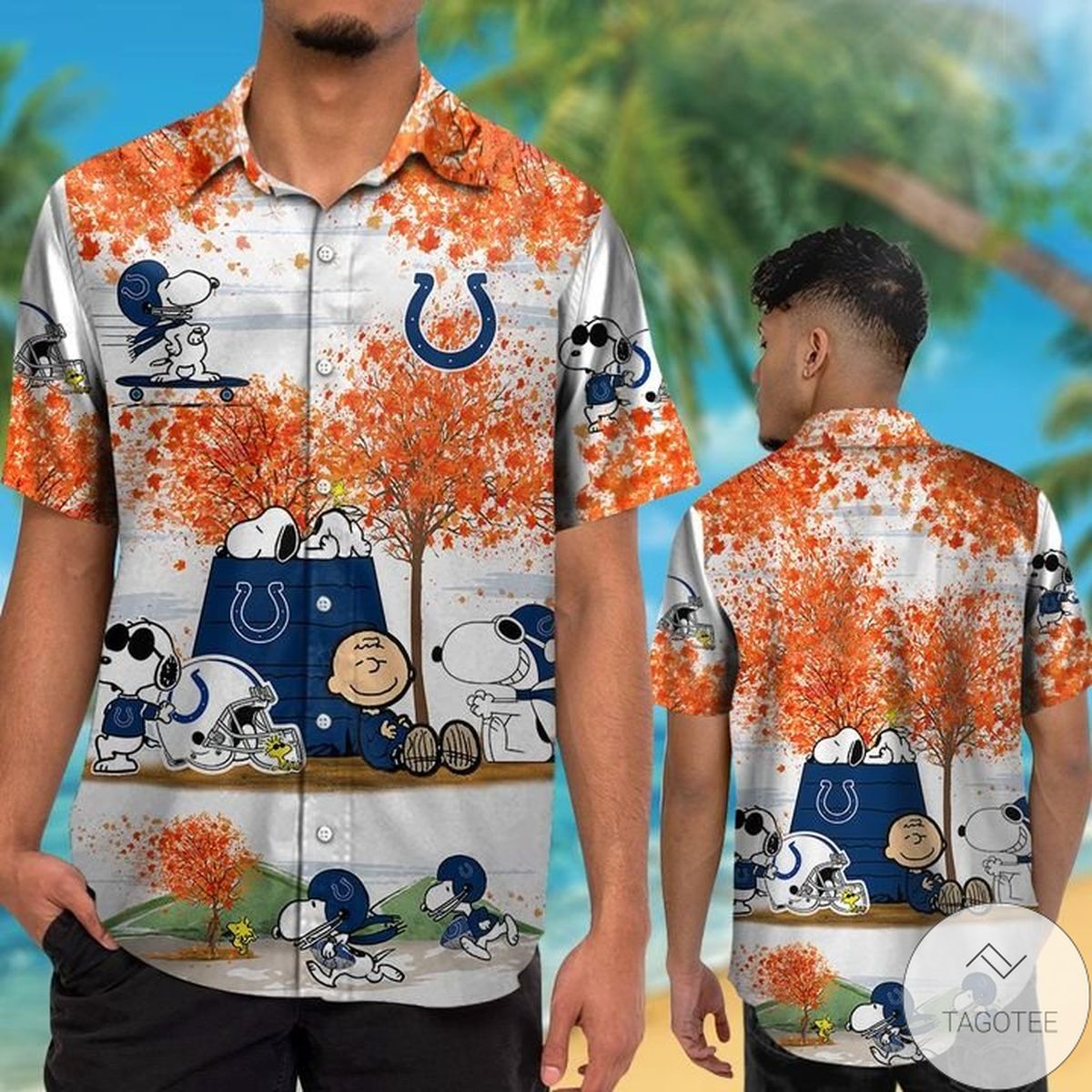 Indianapolis Colts Snoopy Autumn Hawaiian Shirt Indianapolis Colts Snoopy Autumn Hawaiian Shirt