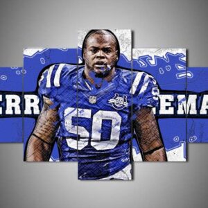Indianapolis Colts - Jerrell Freeman - Sport 5 Panel Canvas Art Wall Decor