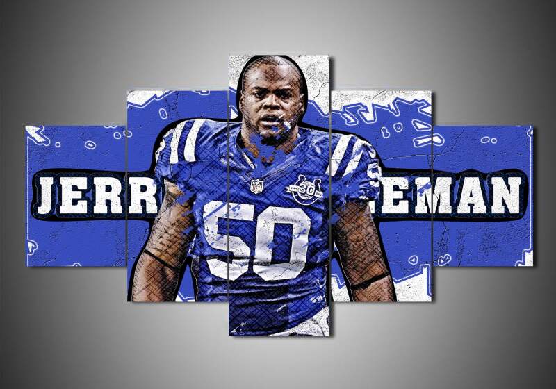 Indianapolis Colts - Jerrell Freeman - Sport 5 Panel Canvas Art Wall Decor Indianapolis Colts - Jerrell Freeman - Sport 5 Panel Canvas Art Wall Decor