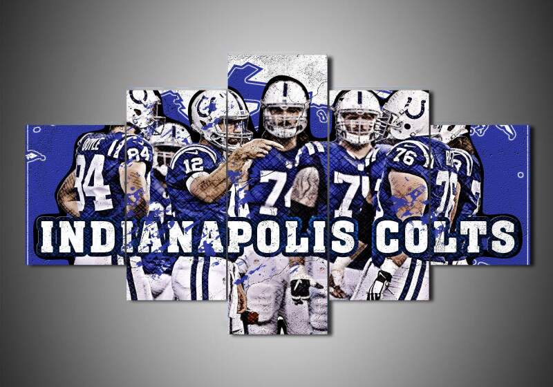 Indianapolis Colts - Team 1 - Sport 5 Panel Canvas Art Wall Decor Indianapolis Colts - Team 1 - Sport 5 Panel Canvas Art Wall Decor