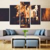 Indoor Electric Fireplaces Wood Burning Stoves - Abstract 5 Panel Canvas Art Wall Decor