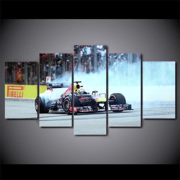 Indy Race Car F1 Burnout 01 - Automative 5 Panel Canvas Art Wall Decor Indy Race Car F1 Burnout 01 - Automative 5 Panel Canvas Art Wall Decor