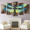 Insect Color Dragonfly - Animal 5 Panel Canvas Art Wall Decor