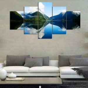 Inspiration Lake 01 - Nature 5 Panel Canvas Art Wall Decor