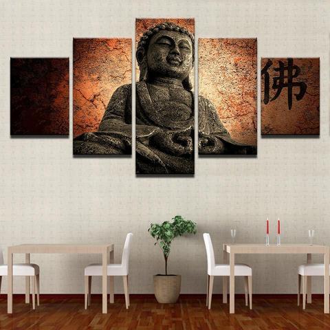 Inspiring Buddha - Religion 5 Panel Canvas Art Wall Decor Inspiring Buddha - Religion 5 Panel Canvas Art Wall Decor
