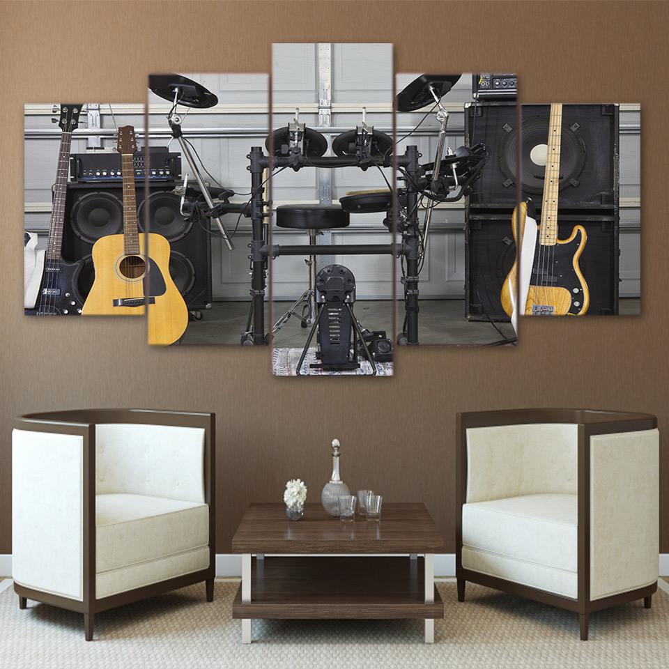 Instrument Guitar - Music 5 Panel Canvas Art Wall Decor Instrument Guitar - Music 5 Panel Canvas Art Wall Decor