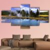 Intense Colors Of A Silent Geyser In Yellowstone National Park - Nature 5 Panel Canvas Art Wall Decor