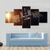 International Space Station Over The Planet Earth - Space 5 Panel Canvas Art Wall Decor