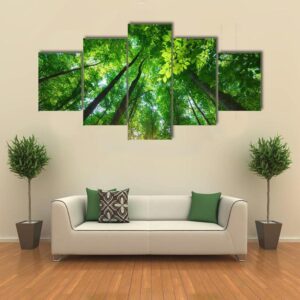 Into The Forest Nature Composition - Nature 5 Panel Canvas Art Wall Decor