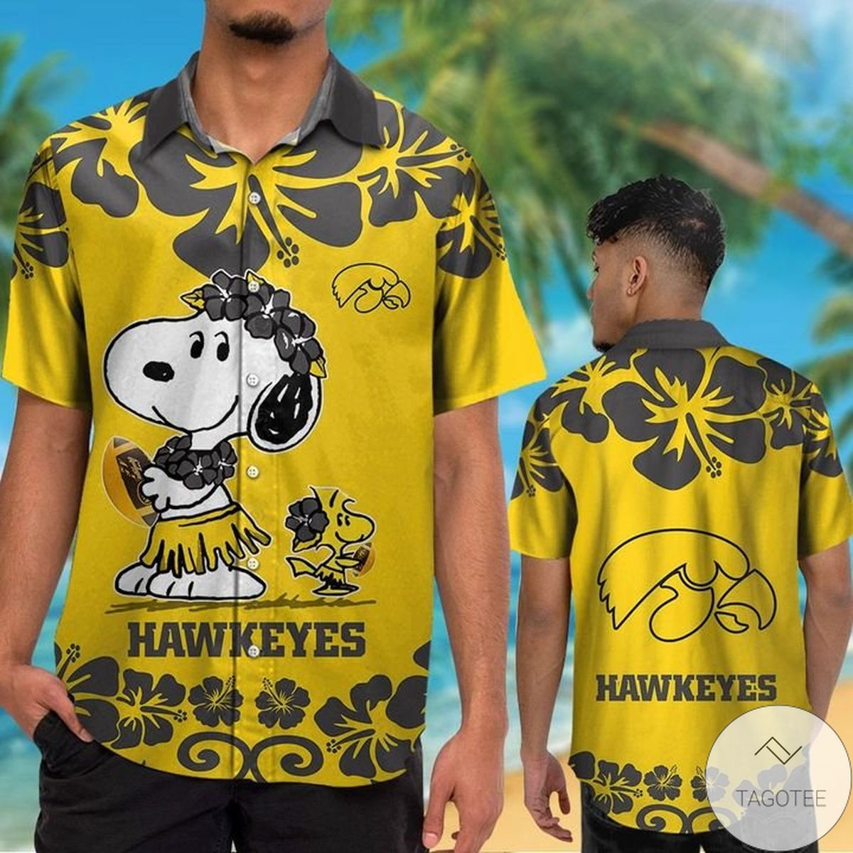 Iowa Hawkeyes & Snoopy Hawaiian Shirt Iowa Hawkeyes & Snoopy Hawaiian Shirt