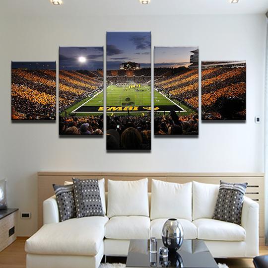 Iowa Hawkeyes Stadium Sport - 5 Panel Canvas Art Wall Decor Iowa Hawkeyes Stadium Sport - 5 Panel Canvas Art Wall Decor