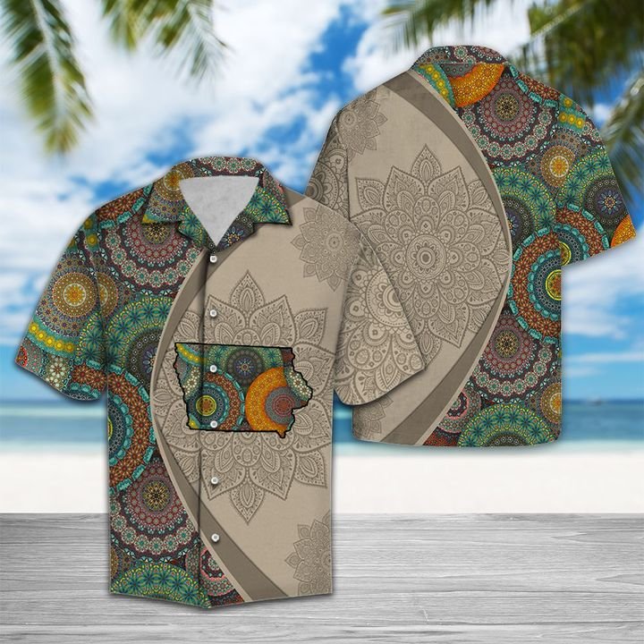 Iowa Mandala Hawaiian Shirt Summer Button Up Iowa Mandala Hawaiian Shirt Summer Button Up