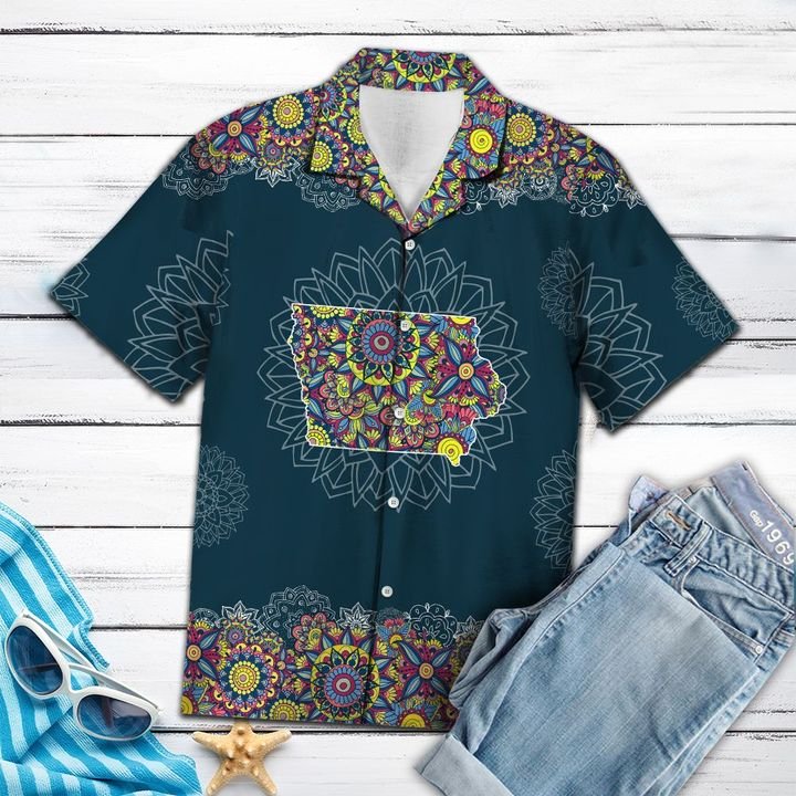 Iowa Mandala Hawaiian Shirt Summer Button Up Iowa Mandala Hawaiian Shirt Summer Button Up