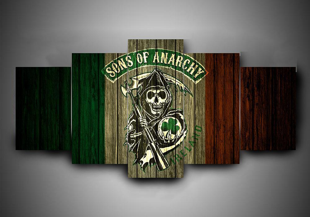 Irish 3 - Abstract 5 Panel Canvas Art Wall Decor Irish 3 - Abstract 5 Panel Canvas Art Wall Decor