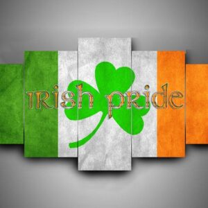 Irish 6 - Abstract 5 Panel Canvas Art Wall Decor