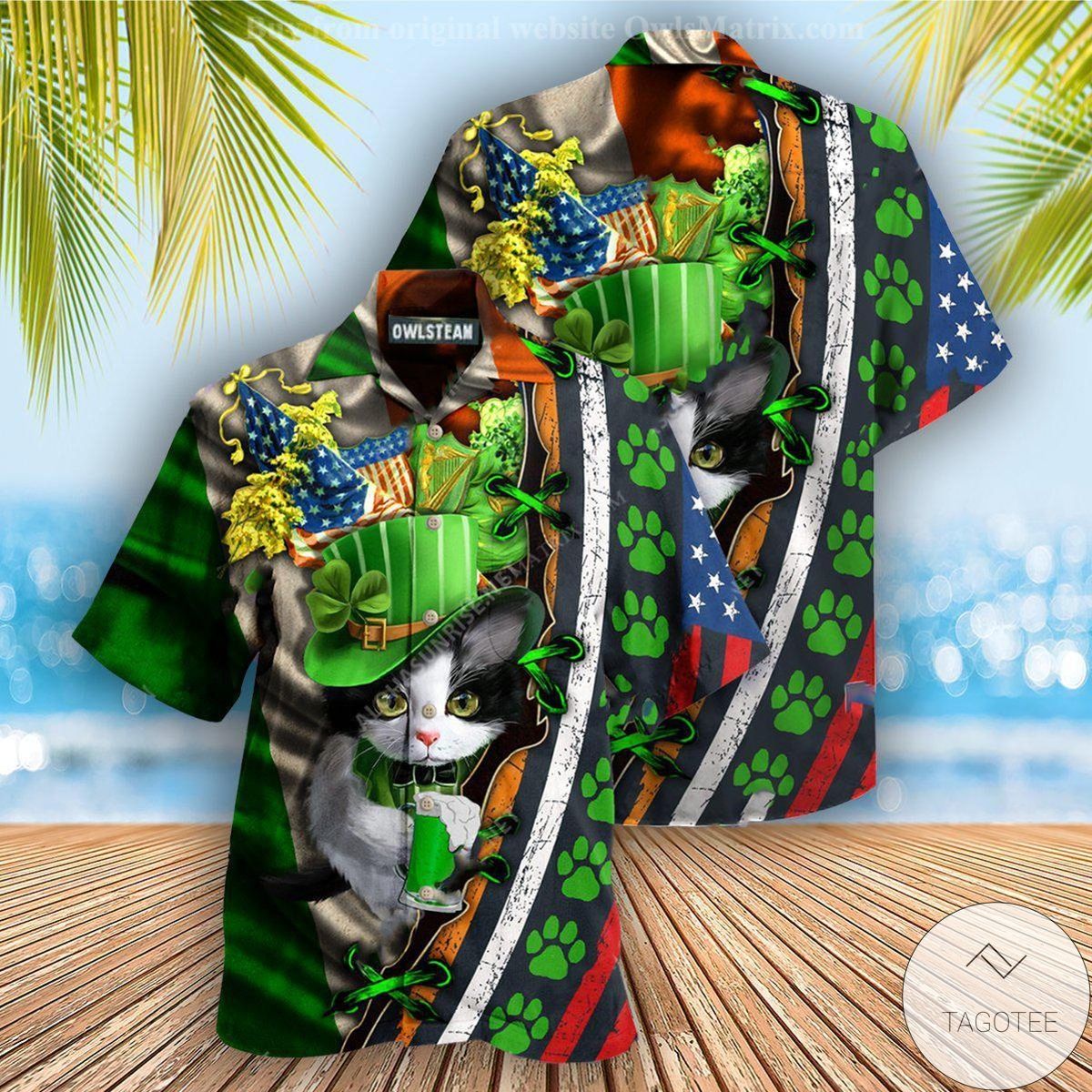 Irish Cat Hawaiian Shirt Irish Cat Hawaiian Shirt