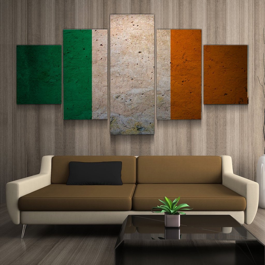 Irish Pride - Abstract 5 Panel Canvas Art Wall Decor Irish Pride - Abstract 5 Panel Canvas Art Wall Decor