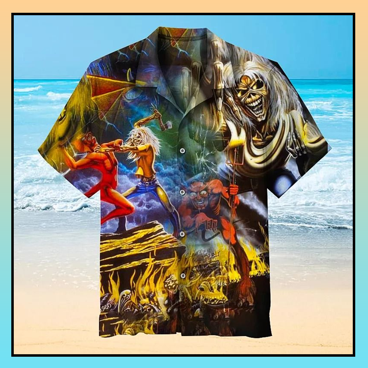 Iron Maiden Pattern Hawaiian Shirt- Limited Edition Iron Maiden Pattern Hawaiian Shirt- Limited Edition