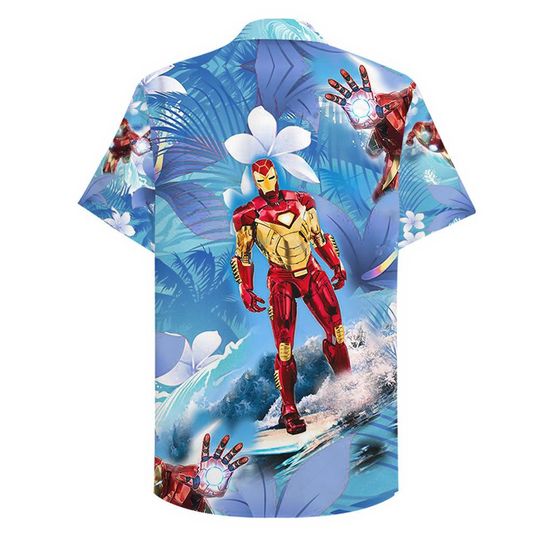 Iron Man Surfing Hawaiian Shirt Iron Man Surfing Hawaiian Shirt