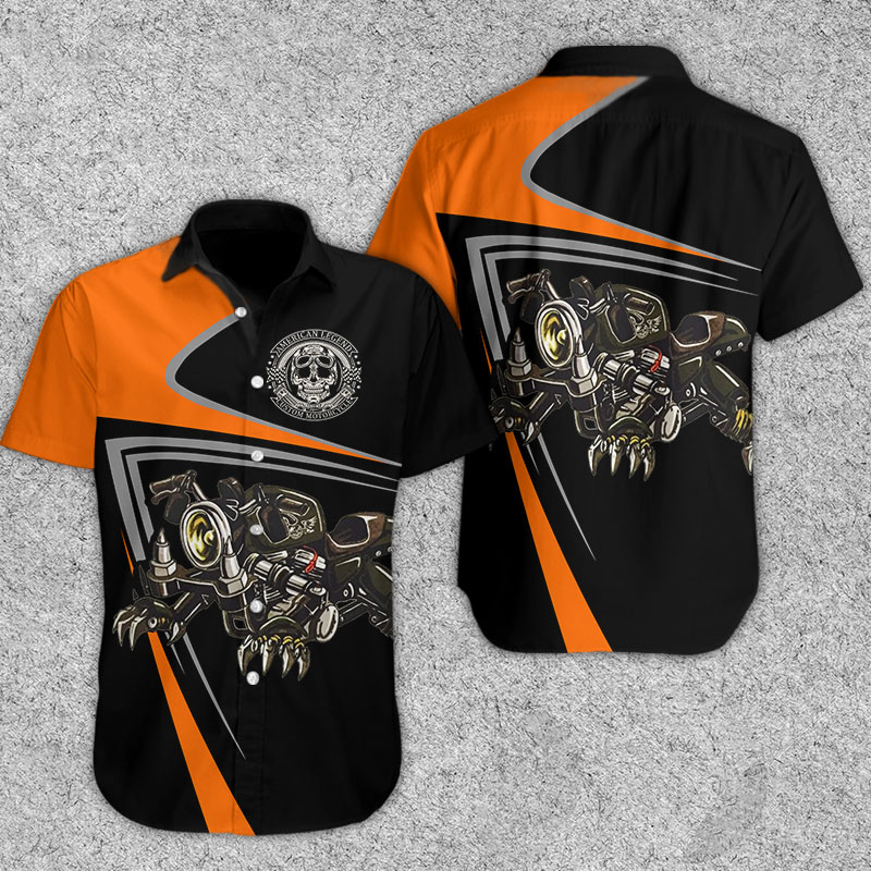 Iron Motorcycle Hawaiian Shirt Summer Button Up Iron Motorcycle Hawaiian Shirt Summer Button Up